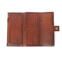 Load image into Gallery viewer, Myra Zidana Santa Fe Woven Veg Tanned Leather Wallet in Dusky Bronze