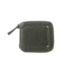 Load image into Gallery viewer, Myra Zidana Dante Men's Veg Tanned Leather Wallet in Army Ivy
