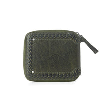 Load image into Gallery viewer, Myra Zidana Dante Men's Veg Tanned Leather Wallet in Army Ivy