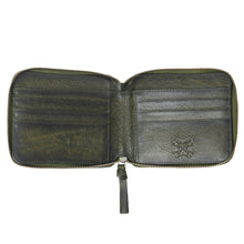 Load image into Gallery viewer, Myra Zidana Dante Men's Veg Tanned Leather Wallet in Army Ivy