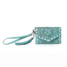 Load image into Gallery viewer, Myra Elise Handtooled Leather Wallet in Lagoon Trail
