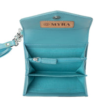 Load image into Gallery viewer, Myra Elise Handtooled Leather Wallet in Lagoon Trail