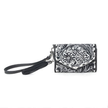 Load image into Gallery viewer, Myra Elise Handtooled Leather Wallet in Dark Mist