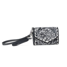 Load image into Gallery viewer, Myra Elise Handtooled Leather Wallet in Dark Mist