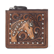 Load image into Gallery viewer, Myra Briar Creek Handtooled Leather Credit Card Holder in Toasted Honey