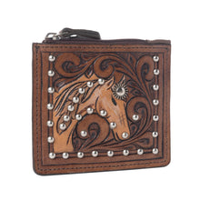 Load image into Gallery viewer, Myra Briar Creek Handtooled Leather Credit Card Holder in Toasted Honey