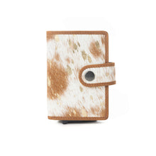 Load image into Gallery viewer, Myra Dune Star Hairon Leather Credit Card Holder in Rustic Brown