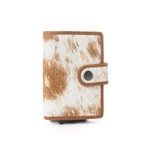 Load image into Gallery viewer, Myra Dune Star Hairon Leather Credit Card Holder in Rustic Brown