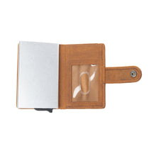 Load image into Gallery viewer, Myra Dune Star Hairon Leather Credit Card Holder in Rustic Brown