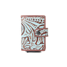 Load image into Gallery viewer, Myra Palamino Bloom Leather Credit Card Holder in Canyon Teal