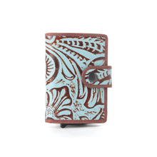 Load image into Gallery viewer, Myra Palamino Bloom Leather Credit Card Holder in Canyon Teal