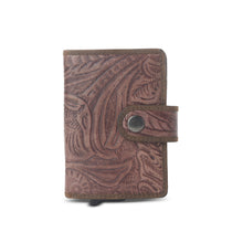 Load image into Gallery viewer, Myra Laredo Trail Leather Credit Card Holder in Smoky Walnut