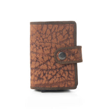 Load image into Gallery viewer, Myra Rugged Raven Leather Credit Card Holder in Canyon Amber