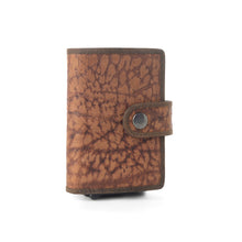 Load image into Gallery viewer, Myra Rugged Raven Leather Credit Card Holder in Canyon Amber