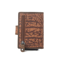 Load image into Gallery viewer, Myra Rugged Raven Leather Credit Card Holder in Canyon Amber