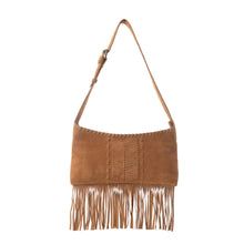 Load image into Gallery viewer, Myra Sierra Suede Fringed Leather Bag in Western Tan