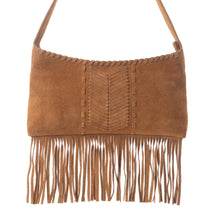 Load image into Gallery viewer, Myra Sierra Suede Fringed Leather Bag in Western Tan