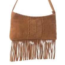 Load image into Gallery viewer, Myra Sierra Suede Fringed Leather Bag in Western Tan