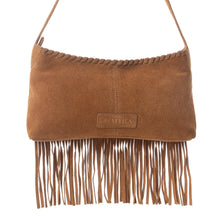 Load image into Gallery viewer, Myra Sierra Suede Fringed Leather Bag in Western Tan