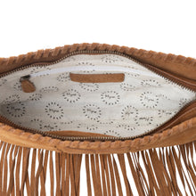 Load image into Gallery viewer, Myra Sierra Suede Fringed Leather Bag in Western Tan