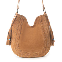 Load image into Gallery viewer, Myra Savannah Sunset Fringed Leather Bag in Deep Mocha
