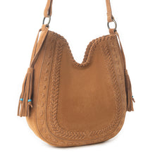 Load image into Gallery viewer, Myra Savannah Sunset Fringed Leather Bag in Deep Mocha