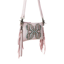 Load image into Gallery viewer, Myra ThunderFly Fringed Leather Bag in Sundown Blush