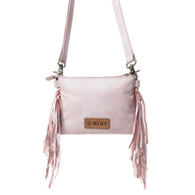 Load image into Gallery viewer, Myra ThunderFly Fringed Leather Bag in Sundown Blush