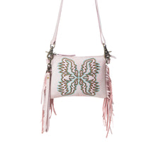 Load image into Gallery viewer, Myra ThunderFly Fringed Leather Bag in Sundown Blush