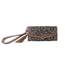 Load image into Gallery viewer, Myra Wildflower Story Handtooled Leather Wallet in Earth Bloom