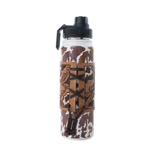 Load image into Gallery viewer, Moo &amp; Bloom Stainless Steel Water Bottle in Brown Leopard Print