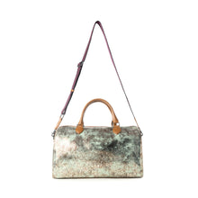 Load image into Gallery viewer, Myra Ranger's Echo Snake Print Leather Duffle Bag for Men in Faded Sage