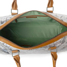 Load image into Gallery viewer, Myra Ranger's Echo Snake Print Leather Duffle Bag for Men in Aurora Viper