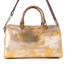 Load image into Gallery viewer, Myra Ranger's Echo Snake Print Leather Duffle Bag for Men in Molten Sunset