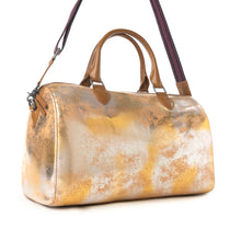 Load image into Gallery viewer, Myra Ranger's Echo Snake Print Leather Duffle Bag for Men in Molten Sunset