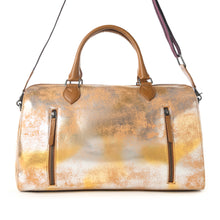 Load image into Gallery viewer, Myra Ranger's Echo Snake Print Leather Duffle Bag for Men in Molten Sunset
