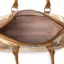 Load image into Gallery viewer, Myra Ranger's Echo Snake Print Leather Duffle Bag for Men in Molten Sunset