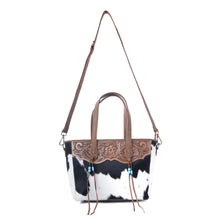 Load image into Gallery viewer, Myra Saddle Crestfall Handtooled Bag in Cowhide Frost