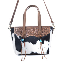 Load image into Gallery viewer, Myra Saddle Crestfall Handtooled Bag in Cowhide Frost