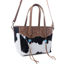 Load image into Gallery viewer, Myra Saddle Crestfall Handtooled Bag in Cowhide Frost