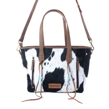 Load image into Gallery viewer, Myra Saddle Crestfall Handtooled Bag in Cowhide Frost