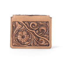 Load image into Gallery viewer, Myra Azura Bloom Leather Credit Card Holder in Saddle Dust