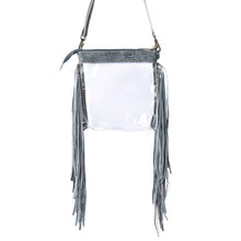 Load image into Gallery viewer, Myra Frontier Trail Clear Fringe Bag in Cactus Moss