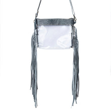 Load image into Gallery viewer, Myra Frontier Trail Clear Fringe Bag in Juniper Mist