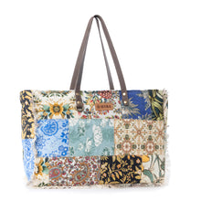 Load image into Gallery viewer, Myra Sundial Hollow Weekender Bag in Multi Patch