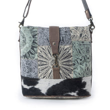 Load image into Gallery viewer, Myra Willow Trace Canvas &amp; Hairon Bag in Geo Sage