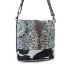 Load image into Gallery viewer, Myra Willow Trace Canvas &amp; Hairon Bag in Geo Sage