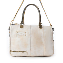 Load image into Gallery viewer, Myra Summit Line Leather Laptop Bag in Desert Cream