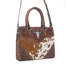 Load image into Gallery viewer, Myra Timber Trail Hairon Leather Concealed Carry Bag in Cream Mocha