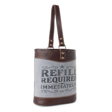 Load image into Gallery viewer, Myra Textura Cotton &amp; Leather Wine Holder in Saddle Frost